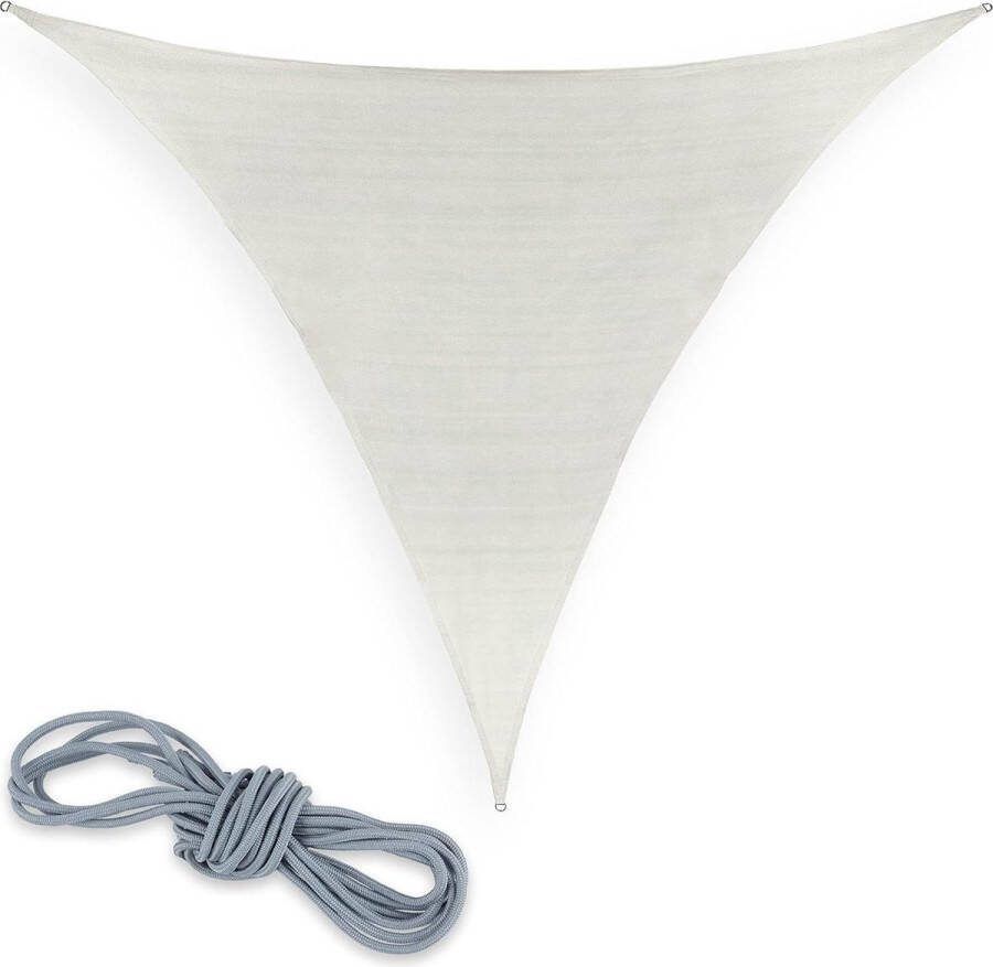Schaduwdoek driehoek HDPE concave vorm uv-bestendig inclusief scheerlijnen 3 x 3 x 3 m wit Shade Sail