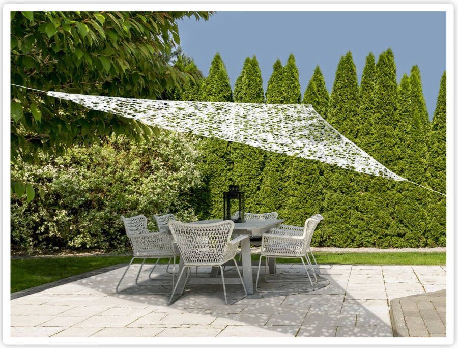 Ambiance Schaduwdoek zonnescherm Driehoek Wit Camouflage 3 6 Meter Schaduwdoeken