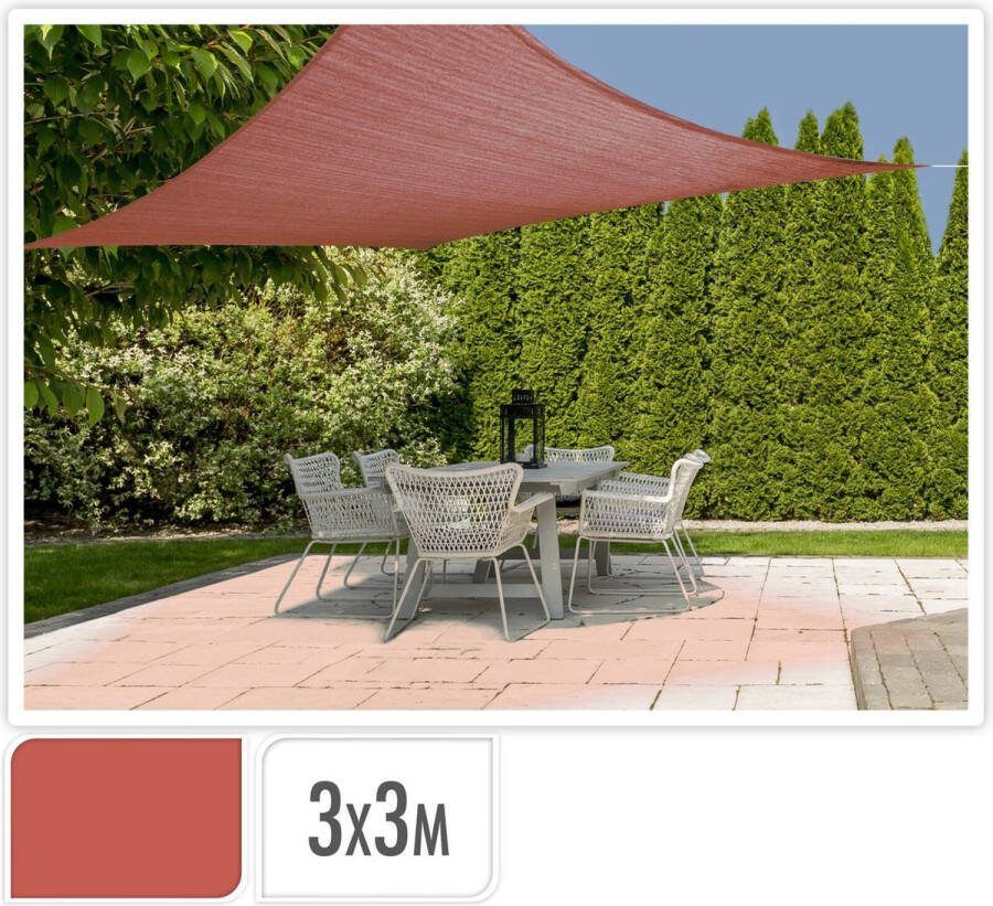 Pro Garden Schaduwdoek vierkant 3 x 3 meter terra