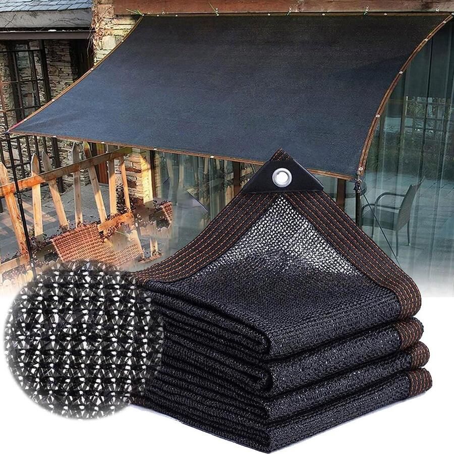Schaduwnet 3 x 5 m 60% UV-bescherming met inslagringen tuin zonnescherm zonnezeil voor pergola en broeikas outdoor koeling