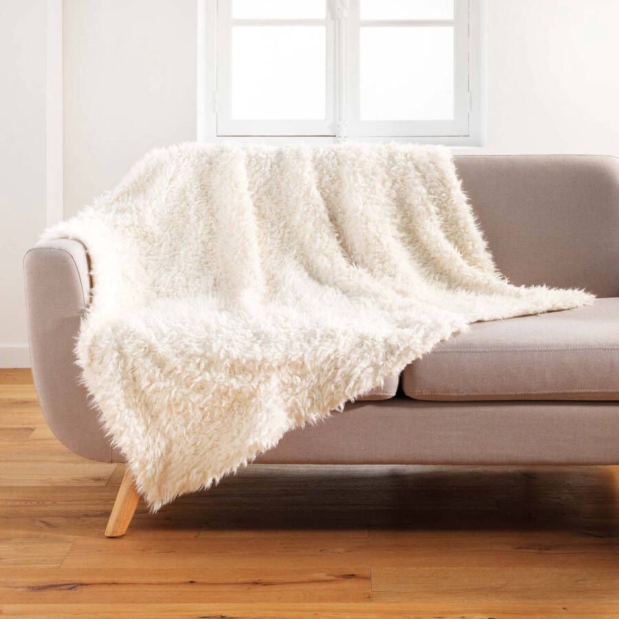 Merkloos Schapen Fleece Zachte En Grote Fleece Plaid 180x220 Cm Creme