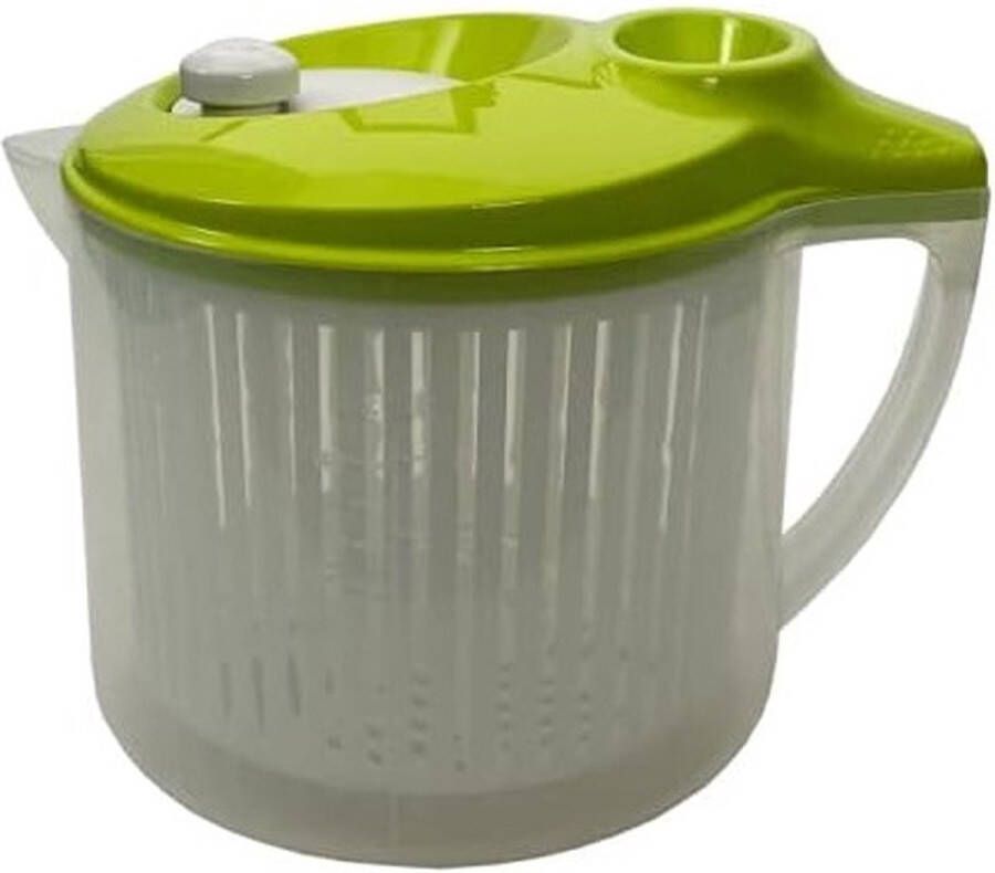Scharen transparant met groen deksel Wash&Dry slacentrifuge 3 liter 0% BPA-plastic Made in Italy plastic 3 LT