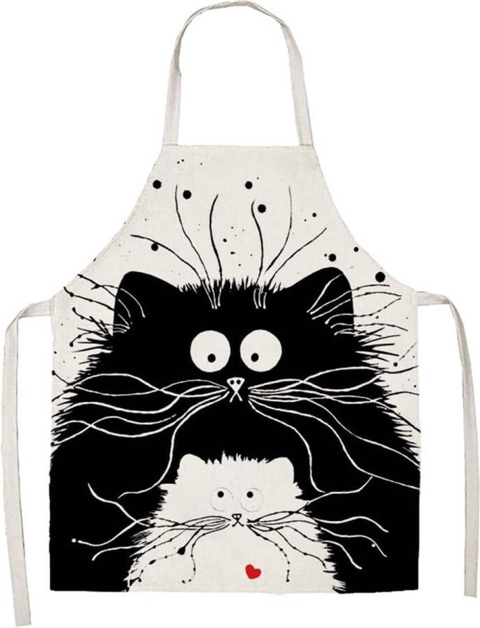 Schattig kattenschort dames tuinschort van linnen barbecueschort voor heren kookschort voor dames en heren voor keukens cafés en tuinen voor mama papa en kinderen