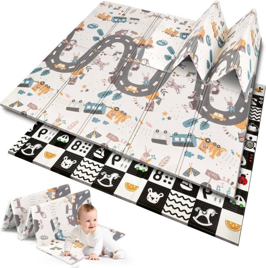Schattig kleurrijk babymat van foam 200x180 cm perfect om mee te spelen en te kruipen