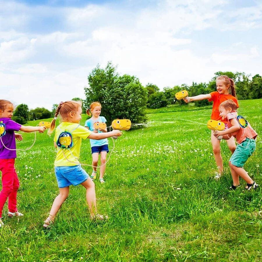 Schattige dinosaurus waterpistool met tankrugzak elektrisch groot waterpistool voor kinderen outdooractiviteiten en strandfeesten