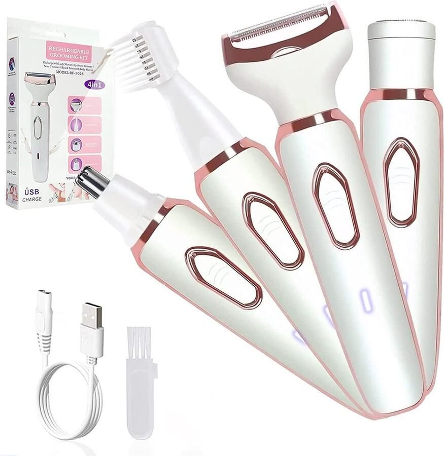 Scheerapparaat -Krulborstel Wenkbrauw trimmer Epileerapparaat dames Neustrimmer– Baard en Wenkbrauw Trimmer – Neushaartrimmers Oor Baard en Wenkbrauw Trimmer – Neushaartrimmers-4-in-1