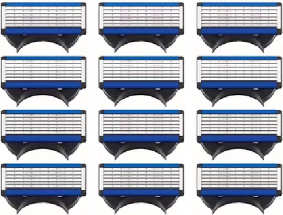 Scheermesjes unieke 6 laags mesjes blades geschikt voor Gillette Fusion 5 12 stuks geschikt voor alle Fusion 5 series Uni. scheermesjes