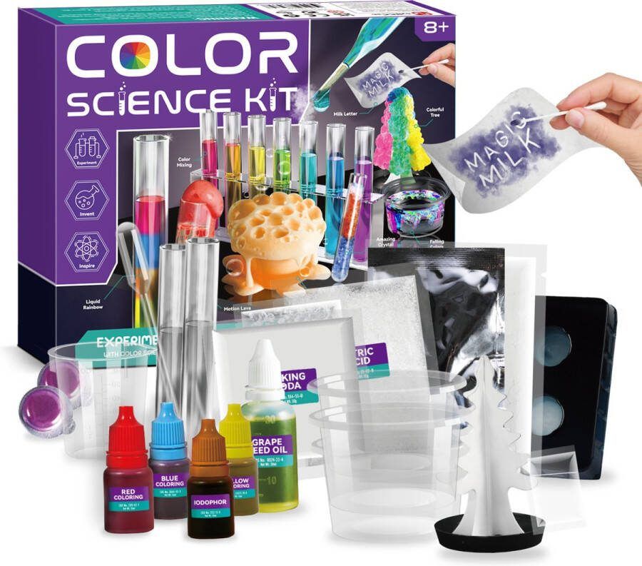 Scheikunde experimenteerset wetenschap speelgoed experimenteren experimenten voor kinderen experimenteerdozen kleuren experimenten T3475G