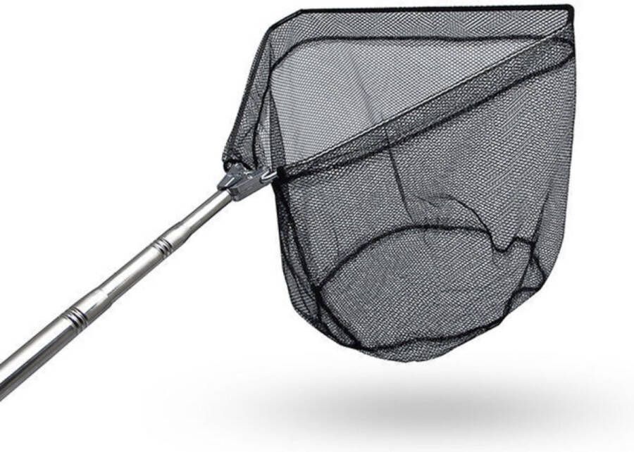 Schepnet Visnet Telescoop schepnet Driehoek Opvouwbaar Net Aluminium 35 cm 210 cm Vissen Zwembad Vijver Zwart