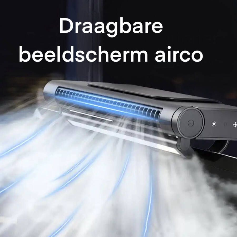 Scherm ventilator oplaadbaar Met licht Luchtkoeler Aircooler Airconditioning Draagbare airco Mobiele airco Zonder afvoerslang Airco's Ventilatoren Bureau Airco