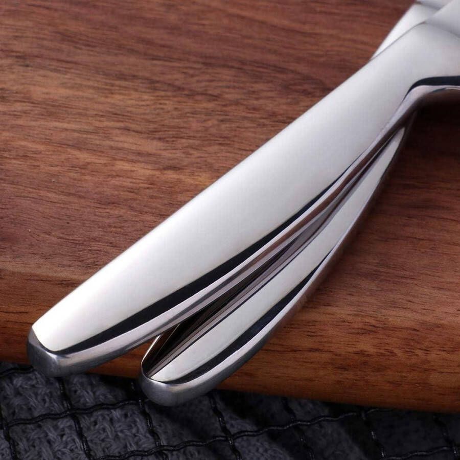 Scherpe steakmessen Roestvrijstalen zilver 6 stuks Elegant design Hoge spiegel Pools