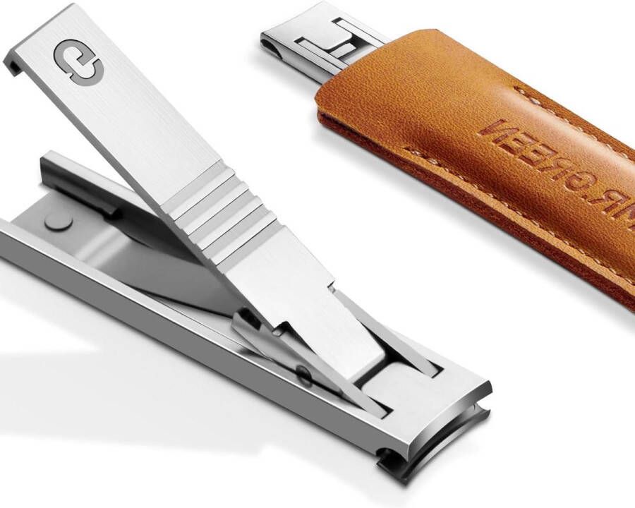 Scherpe Ultraslanke Nagelknipper Roestvrijstalen Draagbaar Hulpmiddel voor Manicure en Pedicure Lichtgrijs