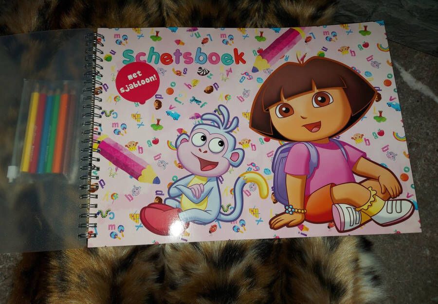 Schetsboek Dora met kleurtjes Dora schetsboek