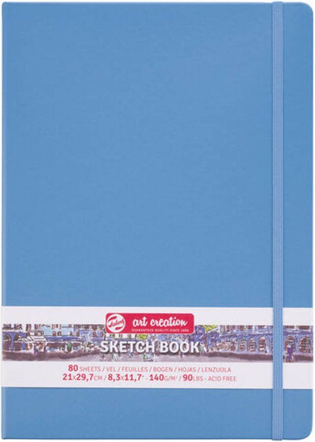 Schetsboek Tekenboek Harde kaft Met Elastiek Lake Blue 21x29 7cm 140gr 80blz Talens