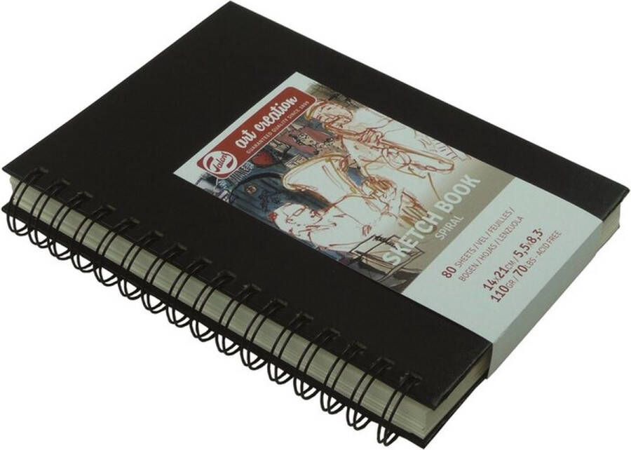 Schetsboek Tekenboek Met ringband Zwart 14x21cm Art Creation