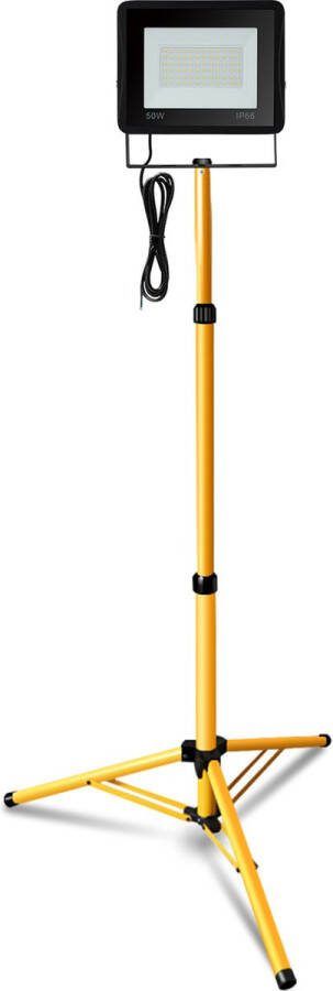 Schijnwerper statief LED bouwlamp schijnwerper op statief IP66 LED Bouwlampen 50W Warm wit