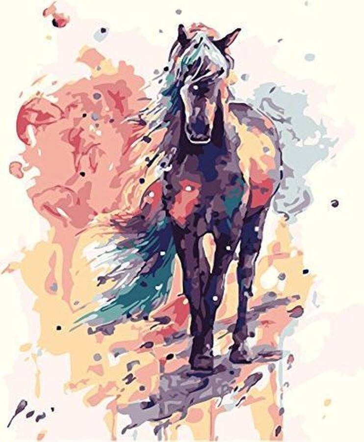 Schilderenopnummers.com Schilderen op nummer volwassenen Horse Art 50x40 cm Paint by numbers
