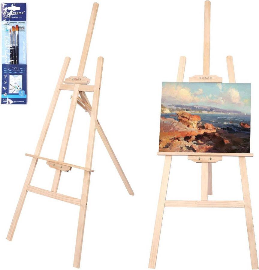 Schildersezel 150 cm hoog hout fotostandaard van massief hout inklapbaar en in hoogte verstelbaar groot geschikt voor kunstschilderkunst en buitenreclame kinderen en volwassenen