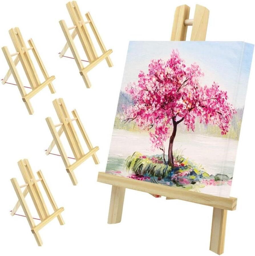 Schildersezel 30 cm houten tafelezel kleine tafel kunstenaarsezel natuur staande tekenen schilderen foto's neerzetten