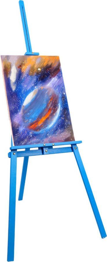 Schildersezel Blauw- 172*56 cm dennenhout verstelbaar veldezel