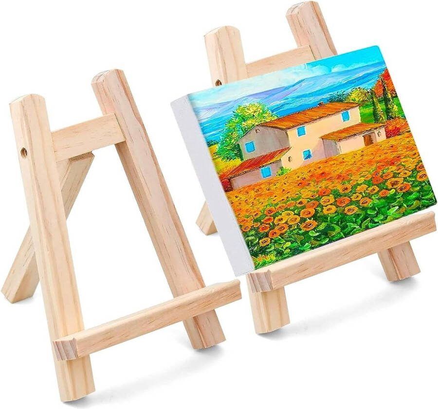 Schildersezel Houten mini schildersezel 2 stuks 15 x 20 cm Tafelezel Decoratie voor visitekaartjes en fotoalbums