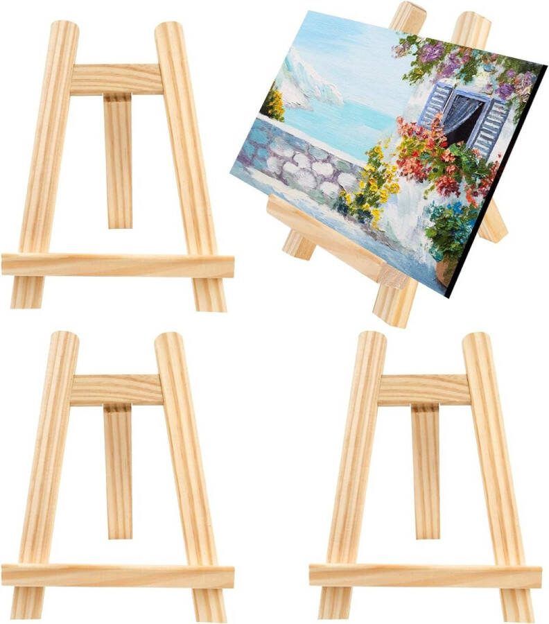 Schildersezel Mini 15 x 20 cm houten display tafelezel voor schilderen tekenen bruiloft
