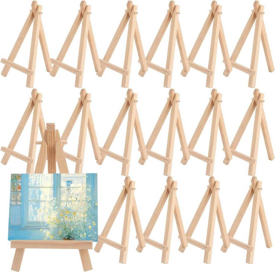 Schildersezel Mini-ezel houten displaystandaard tafelbladkunst schilderen tekenen 15 x 8 cm