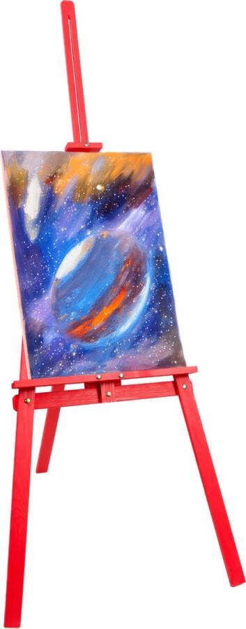 Schildersezel Rood- 172*50 cm beukenhout verstelbaar veldezel