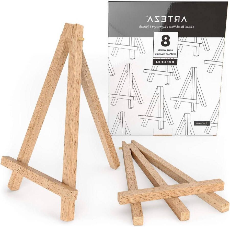 Schildersezel Set van 8 mini-schildersezel standaarden 203 cm hoog voor kleine canvasdoeken visitekaartjes en foto s