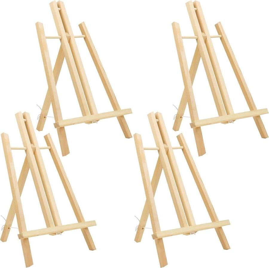 Schildersezel tafelmodel Houten 40 cm Natuurlijke Dennenhout Weergeven Canvasschilderijen Kinderkunst Lijsten schildersezel tafelmodel