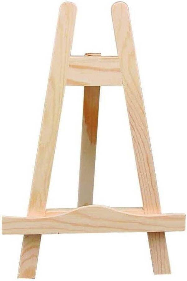 Schildersezel tafelmodel houtkleur 25 cm mini schildersbenodigdheden schildersezel tafelmodel
