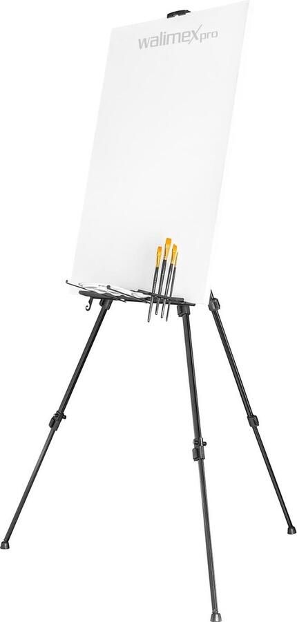 Schildersezel XL 60-180 cm aluminium ideaal als schildersezel tafelschildersezel en veldschildersezel voor doeken tot 140 x 4 cm tot 6 kg plank en houder voor verf en kwasten met