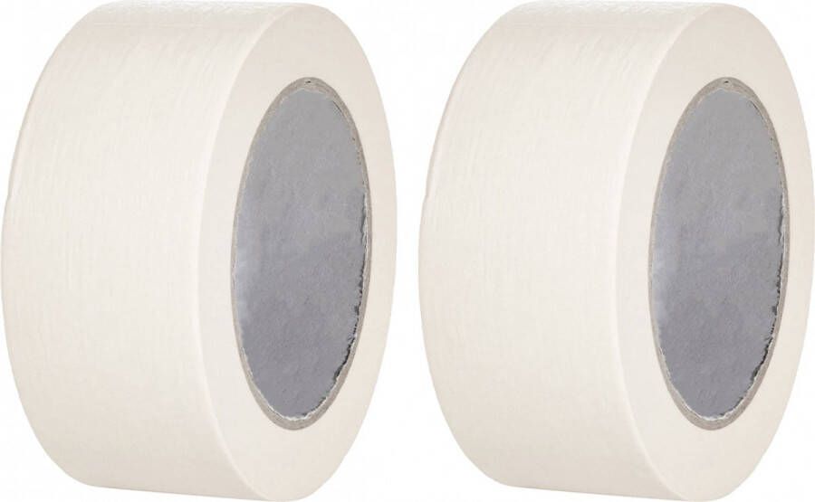 Schilderstape Afplaktape 2 rollen 50mm x 50m Maskingtape tape Verfbenodigdheden schilderstape Universeel toepasbaar Residuvrij Verwijderbare