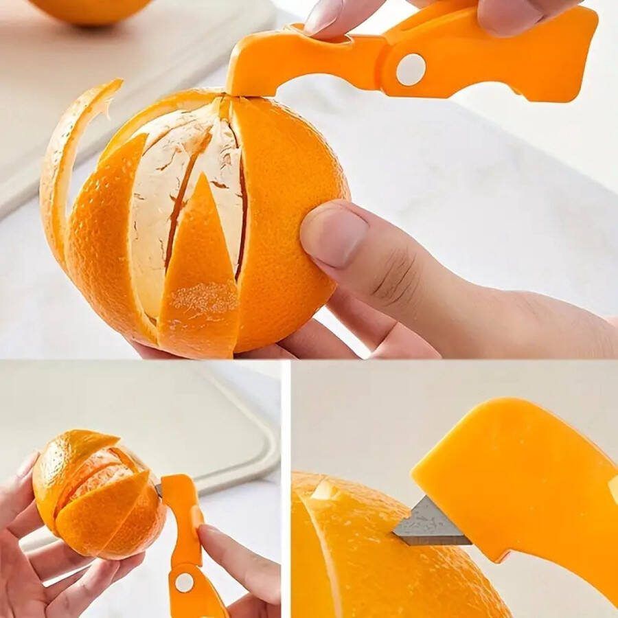 Schilmesje Fruitmesje Sinaasappel schillen Opener Fruit pellen oranje