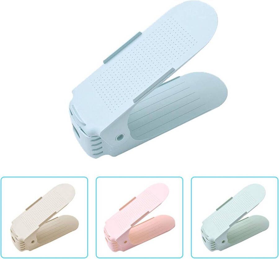 Schoenen Opbergsysteem Verstelbaar Schoenenopbergers Schoenenrek Schoenenkast Schoenen Organizer – Set van 5 Blauw