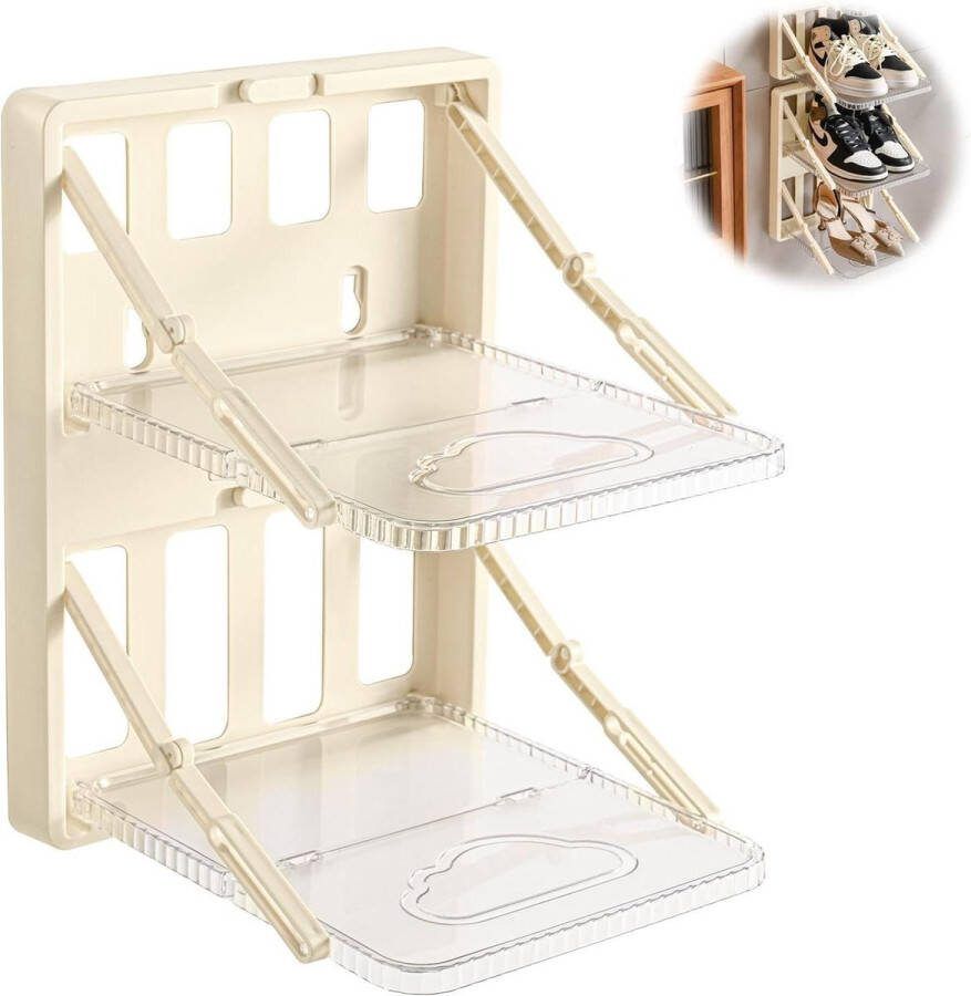 Schoenenkast Opvouwbaar Standaard Schoenenorganizer Gezin Multifunctioneel Ruimtebesparend Hoog Wit