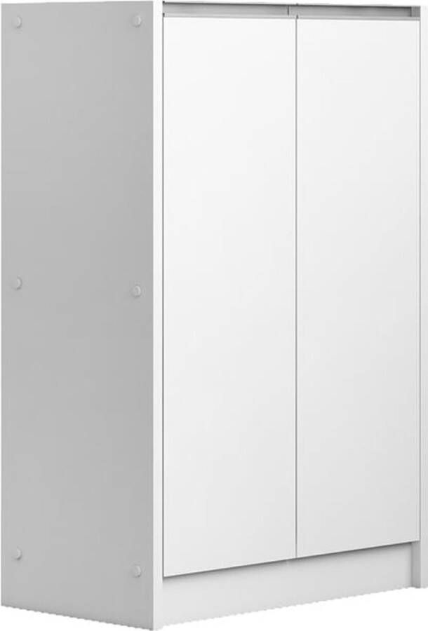 Schoenenkast Rachel Wit Breedte 60 cm Hoogte 90 cm Diepte 35 cm Met planken Met openslaande deuren