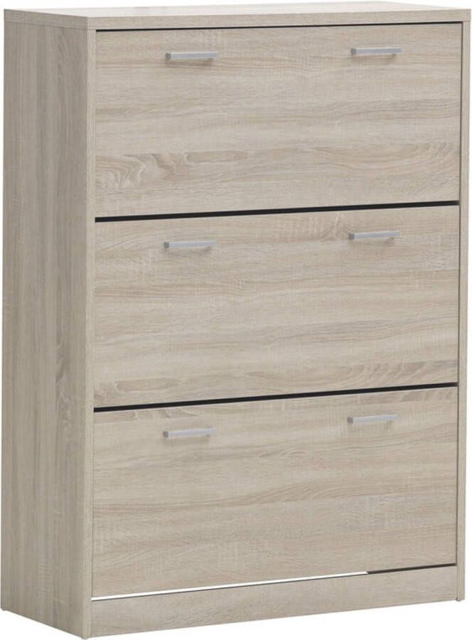 Schoenenkast Roan Sonoma 18 paar schoenen Breedte 87 cm Hoogte 122 cm Diepte 36 cm Met kleppen
