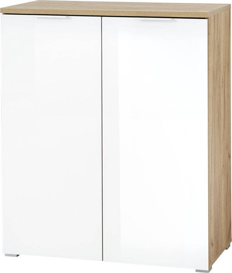 Schoenenkast Rune Eiken Wit 20 paar schoenen Breedte 89 cm Hoogte 105 cm Diepte 40 cm Met openslaande deuren