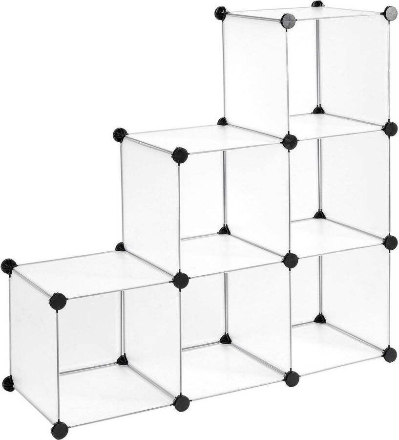 Schoenenkast Steekrek kunststof opbergrek 6 vakken transparant modulair systeem
