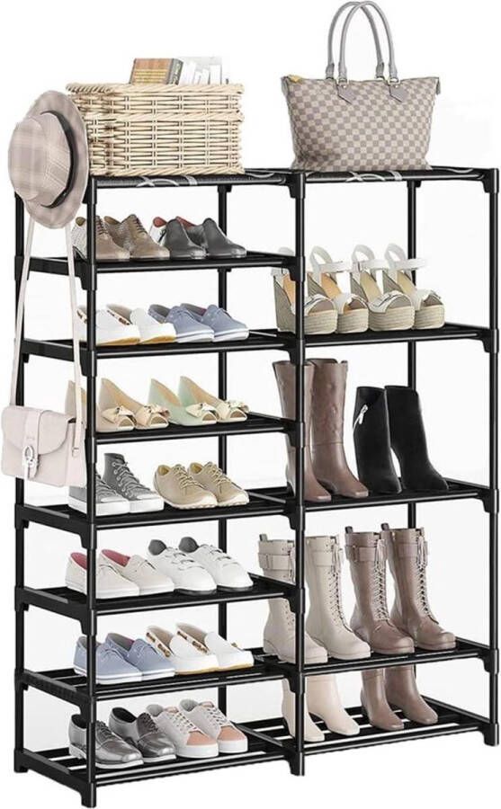 Schoenenkast voor entreekamer organisatie 26-30 paar stevige schoenopslag 8 tier+5 Tier metalen laarzenplank