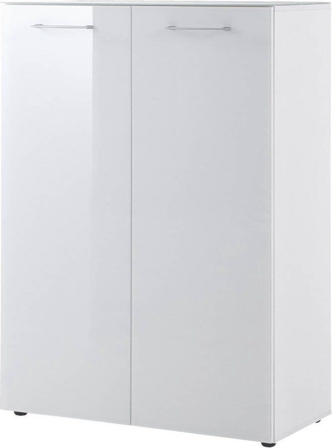 Schoenenkast Xena Wit 24 paar schoenen Breedte 88 cm Hoogte 120 cm Diepte 40 cm Met openslaande deuren