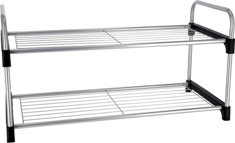 Schoenenrek 2 Laags Schoenenkast 63x30x32cm 4 a 6 paar schoenen Ruimtebesparend