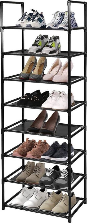 Schoenenrek 8 Tier Voor 16-20 Paar Hoge Schoenen Veelzijdige Schoen Plank Organizer-Smalle Schoenenrek Organizer