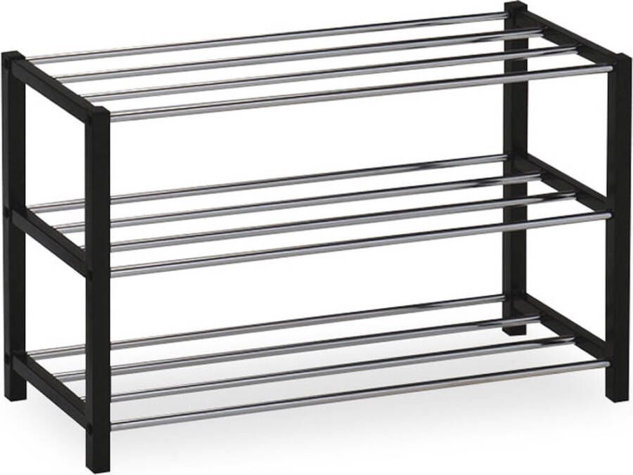Schoenenrek Foster Zwart Metaal 9 paar schoenen Breedte 80 cm Hoogte 45 cm Diepte 28.5 cm Zonder deuren