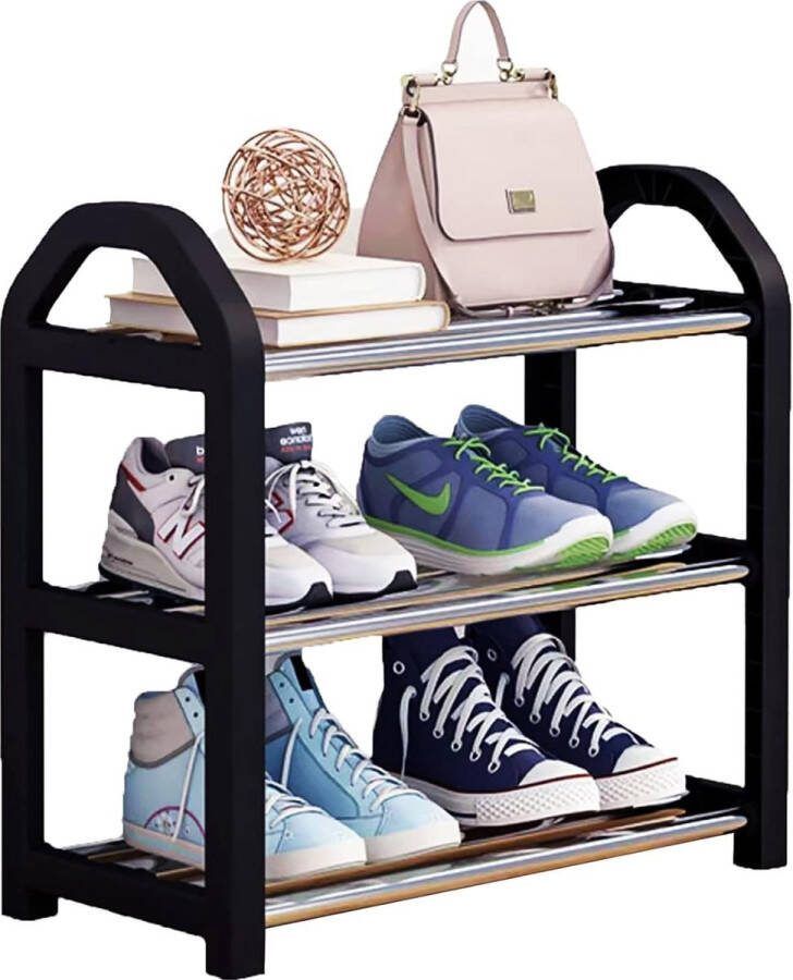 Schoenenrek klein schoenenrek 3-laags mini schoenenrek schoenenopslag snelle montage Geen gereedschap nodig smalle schoenenplankorganizer voor kastingang en gang 42X19X43cm