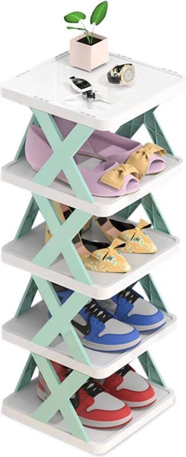 Schoenenrek met Meerdere Verstelbare Lagen Opvouwbaar Schoenenplank Duurzame Plastic Organizer voor Kast en Hal Ruimtebesparend Design Thuis en Terras