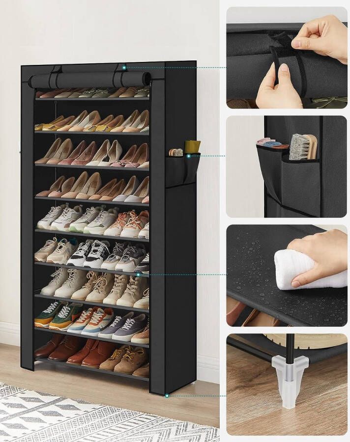 Schoenenrek schoenenopberger shoe rack shoe storage 28D x 88B x 160H centimeter