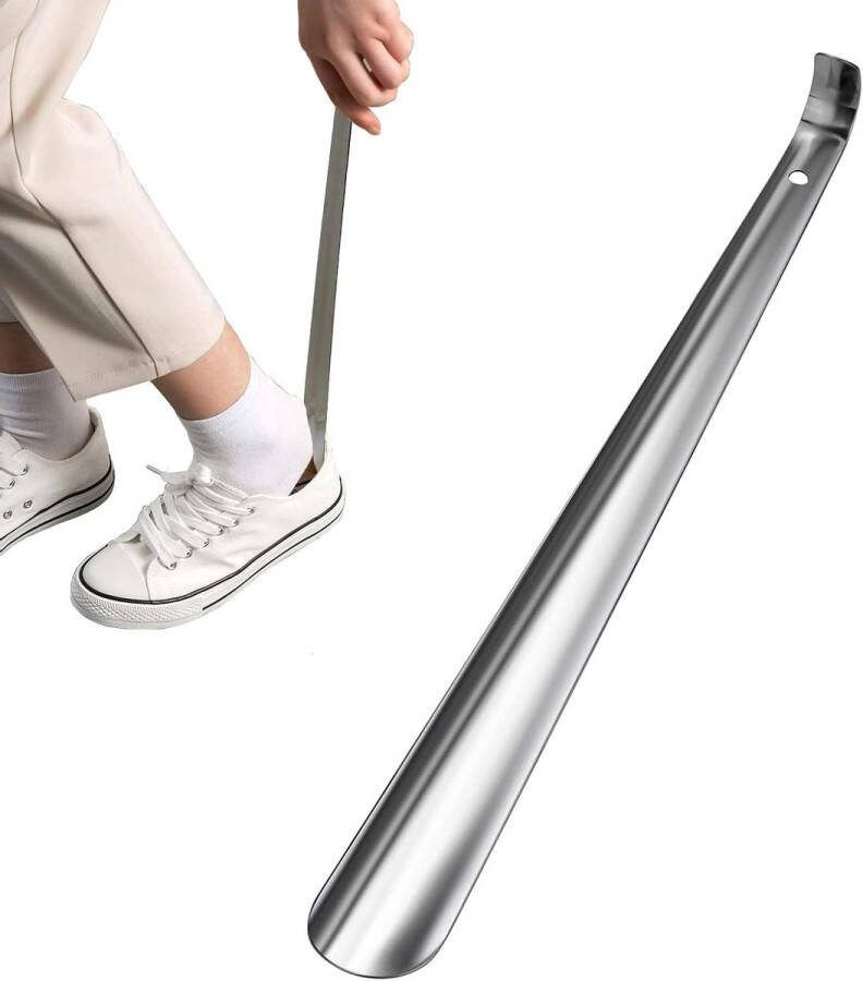 Schoenenrek Zilveren Lange Metalen Schoenhoorn 42 CM Lange Schoenhoorn Geen Overmatig Buigen