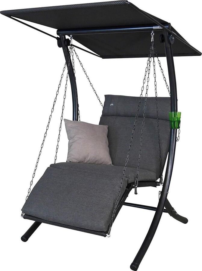 Schommelbank 3 person grijs 1-zits swing smartbank met lage rugleuning Schommelbank 3 person